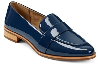 ladies navy patent loafers