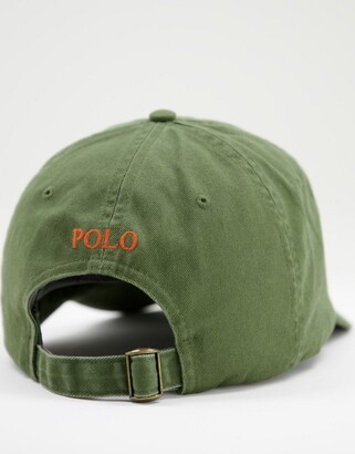 Polo Ralph Lauren cap in supply olive with player logo - ShopStyle Hats