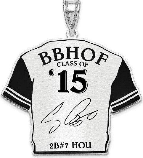 Black Bow Jewelry Co. BlackBowJewelrySterlingSilverCraigBiggioSignatureEnamelJerseyPendant