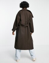 Thumbnail for your product : ASOS DESIGN waterfall trench coat in brown