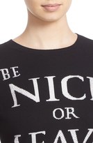 Thumbnail for your product : Alice + Olivia Women's 'Be Nice Or Leave' Embellished Wool Crewneck Sweater