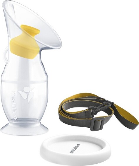 Medela MedelaSiliconeBreastMilkCollectorwithStopper,SuctionBaseandLanyard-3.4oz