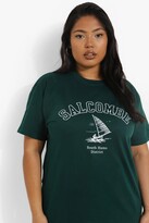 Thumbnail for your product : boohoo Plus Salcombe Graphic T-shirt