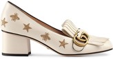 Thumbnail for your product : Gucci Embroidered leather mid-heel pump