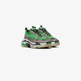 Thumbnail for your product : Balenciaga Green and Grey Triple S Sneakers