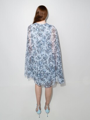 Erdem Austin printed cape dress