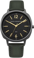 Thumbnail for your product : French Connection Black Dial Khaki Leather Strap