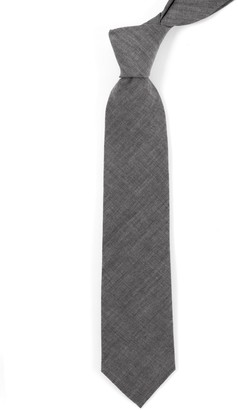 Tie Bar Classic Chambray Warm Grey Tie