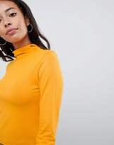 Thumbnail for your product : ASOS Tall DESIGN Tall turtle neck crop top with long sleeve in mustard