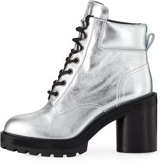 Marc Jacobs Crosby Metallic Leather Hiking Boots