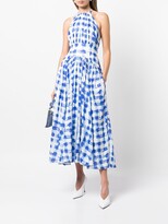 Thumbnail for your product : Rosie Assoulin Check-Print Halterneck Maxi Dress