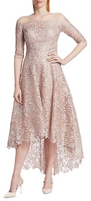 Teri Jon by Rickie Freeman Floral Lace A-Line Dress