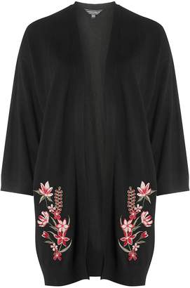 Dorothy Perkins Womens **Tall Black Embroidered Front Cardigan