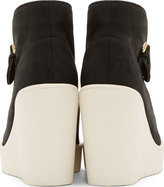 Thumbnail for your product : Stella McCartney Black Faux-Suede Buckle Platform Ankle Boots