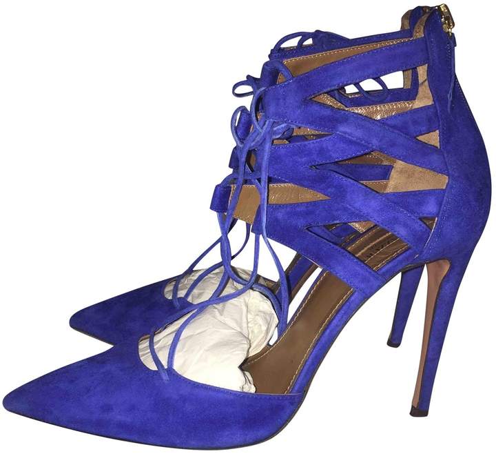 aquazzura blue heels