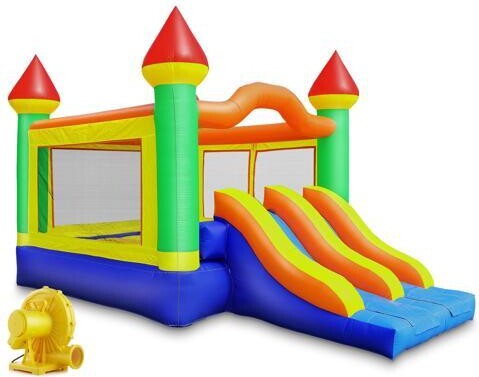Cloud Nine Cloud 9 Commercial Grade Mega Double Slide Castle Bounce House with Blower - 100% PVC 22' x 15' Inflatable Bouncer