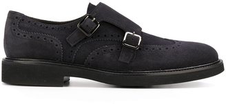 Canali double buckle monk shoes