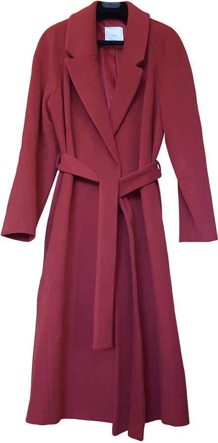 mango red wool coat