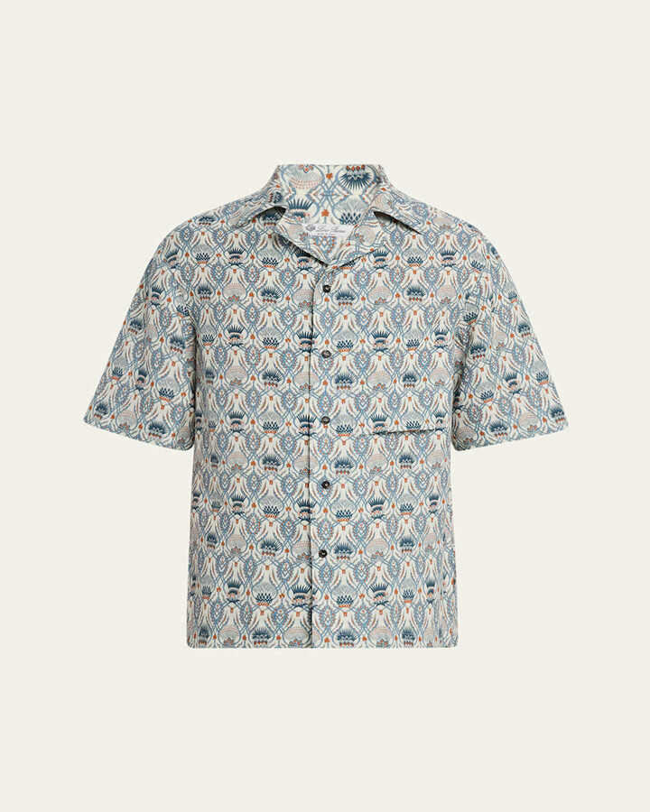 Loro Piana Men's Federico Linen Camp Shirt