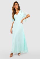 Thumbnail for your product : boohoo Chiffon Cape Sleeve Maxi Bridesmaid Dress