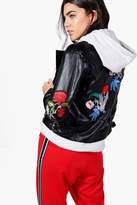 Thumbnail for your product : boohoo Melissa Boutique Embroidered Biker Jacket