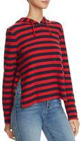 Thumbnail for your product : Generation Love Sid Side-Slit Striped Hooded Sweatshirt
