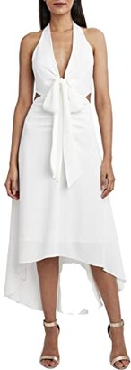 bcbg halter bow evening gown