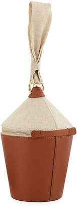 Staud Minnow Linen and Leather Bag