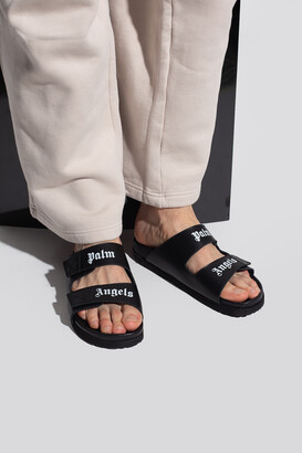 Palm Angels Slides With Logo Men's Black - ShopStyle Shoes