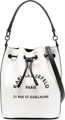 KARL LAGERFELD PARIS Adele Monogram Crossbody Bucket Bag - Macy's