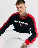 Thumbnail for your product : Polo Ralph Lauren Ralph Lauren Sport Capsule chest logo contrast taping & trim sweatshirt in navy/red