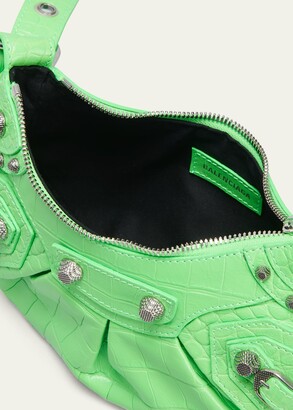 Balenciaga Le Cagole XS Croc-Embossed Shoulder Bag