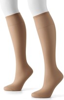 Thumbnail for your product : Hanes 2-pk. Silk Reflections Silky Sheer Knee-High Pantyhose