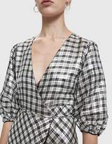 Thumbnail for your product : Ganni Lagarde Silk Lame Wrap Dress