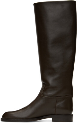 Brock Collection Brown Flat Riding Boots