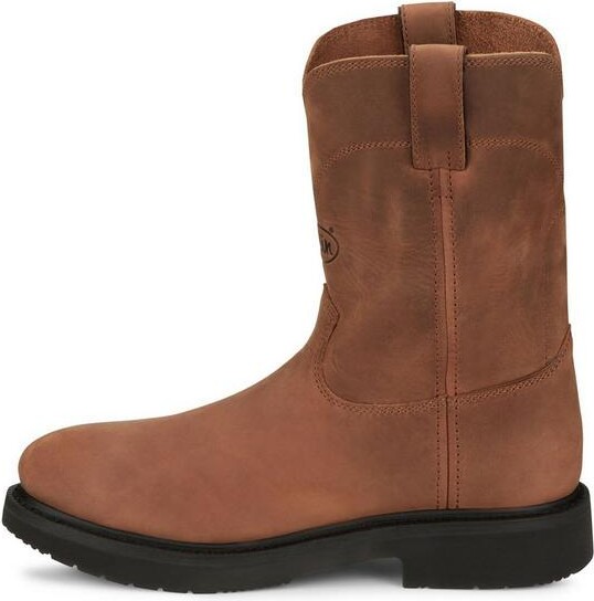 Men's Justin Brands Round-Up 10" Steel Toe Work Boots Outdoor 8 Aged Bark