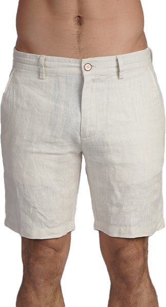 Eight X Neutrals 100% Linen Slim Fit Shorts - Beige