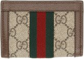 Thumbnail for your product : Gucci Brown & Beige GG Ophidia Flap Wallet