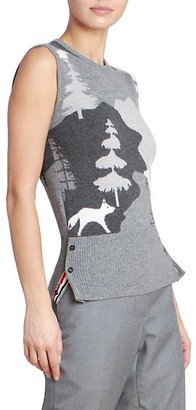 Thom Browne Forest Scenery Intarsia Classic Cashmere Shell Top