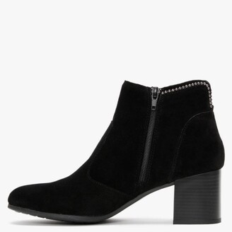 Daniel Lupos Black Suede Studded Ankle Boots