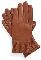 Thumbnail for your product : Echo Ruched Cuff Touch Screen Leather Gloves