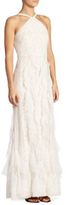 Thumbnail for your product : BCBGMAXAZRIA Ruffled Lace Halter Gown