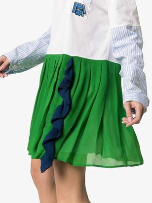 Prada contrasting pleated skirt dress