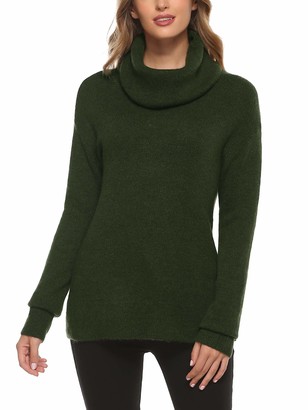 olive green cowl neck sweater