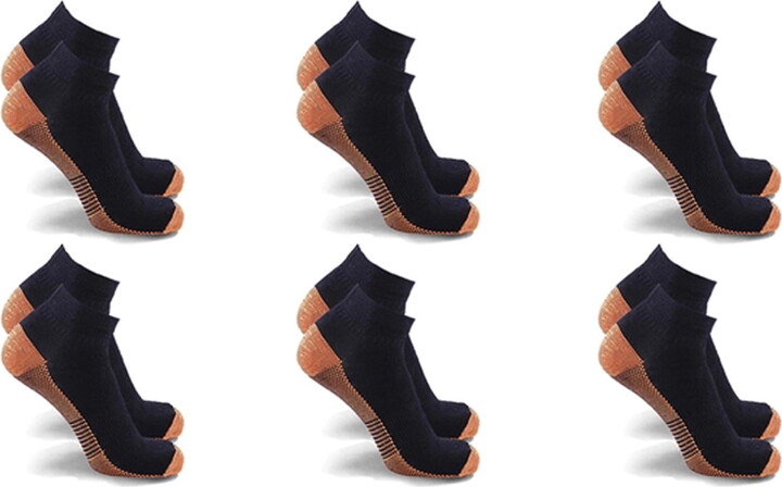 Extreme Fit Unisex Copper-Infused Compression Crew Socks 6-Pair