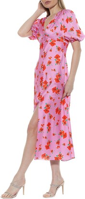 Alexia Admor Lorelei Floral Bubble Sleeve Midi Dress