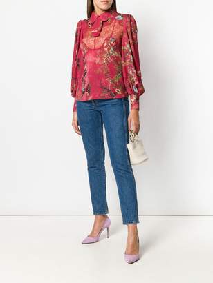 Elisabetta Franchi lace insert floral blouse