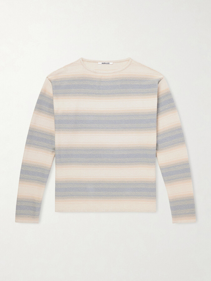 AURALEE Dégradé Striped Cotton and Silk-Blend Sweater