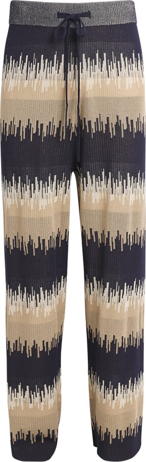COMMAS Jacquard Wave Wide-Leg Trousers