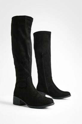 ladies flat knee high boots uk